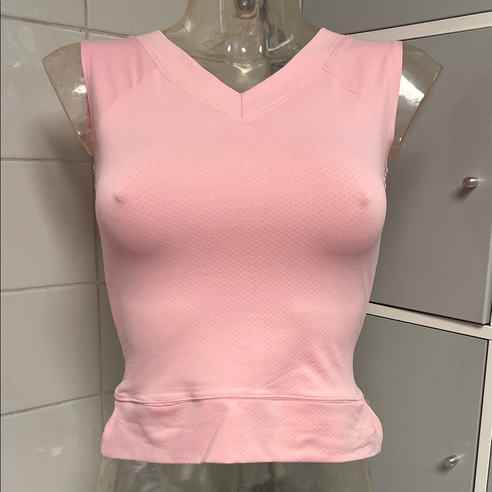 Raglan Sleeveless V-Neck Matte Spandex Ballet Tee M NWOT